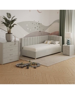 Кровать - тахта «Помпиду», правая, с подъёмным механизмом, 900×2000 мм, премиум велюр, цвет лунный луч Архитектория