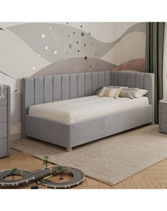 Кровать - тахта «Помпиду», правая, с подъёмным механизмом, 900×1900 мм, премиум велюр, цвет звёздная пыль Архитектория