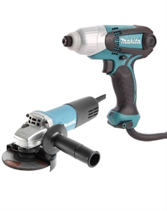 Набор инструмента УШМ + дрель ударная DK0169, 125 мм 9555HN + TD0101 Makita