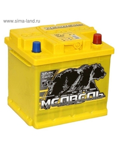 Автомобильный аккумулятор Медведь Silver Ca/Ca 55 Ач, обратная полярность, куб