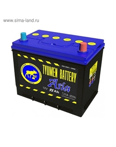 Автомобильный аккумулятор Тюмень 95 Ач, обратная полярность 6СТ-95L, Азия Tyumen battery