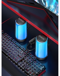 Портативная колонка Hoco BS56, 2-в-1, 10 Вт, кабель 1.3 м, BT5.2, USB/jack 3.5, AUX, чёрная  960393