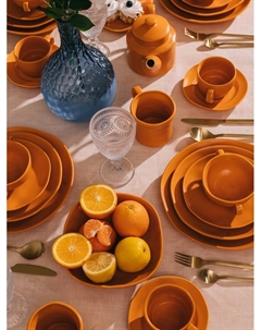 Блюдо сервировочное Potter, 33×22.8×2.5, фарфор, овальное, оранжевое Magistro