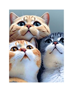 Алмазная мозаика с полным заполнением на холсте «Коты», 30×40 см Школа талантов