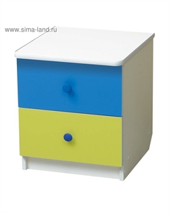 Тумба прикроватная «Радуга», 410×440×468 мм, цвет белый/синий/лайм Матрица