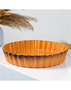 Форма для запекания «Тигровая», 2,5 л, 28×6 см, оранжевая Борисовская керамика