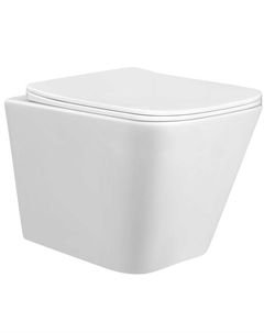 Унитаз подвесной Taliente Correto CR25200, 48×35×32.5 см, безободковый, микролифт, белый