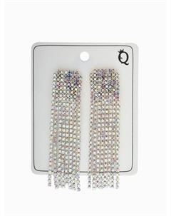 Клипсы для ушей висячие со стразами «Вечеринка», квадрат, цвет радужный Qf