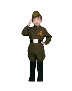 Карнавальный костюм «Солдатик», гимнастёрка, ремень, галифе, сапоги, пилотка, рост 134-140 см Карнавалофф