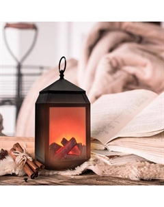 Ночник "Камин" LED черный 16х14х26 см Risalux