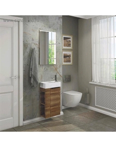 Тумба-умывальник «Матэ-40», дуб тёмно-коричневый с раковиной CREA 40, P-UM-CRE40/1  514757 Comforty