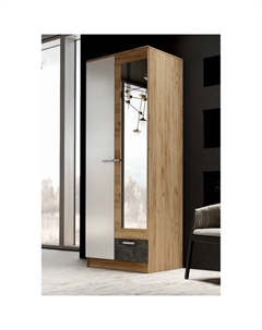 Шкаф прямой двухстворчатый «Адель», 800×470×2095 мм, цвет дуб вотан/белый гладкий Эра