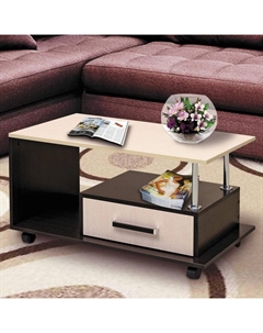 Стол журнальный №13, 900×500×475 мм, цвет венге / цвет молочный дуб Матрица