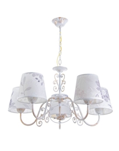 Люстра "Луиза" 5x40Вт E14 белый+золото 60x60x31 см. Модель F761TT-503 Bayerlux