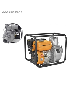 Мотопомпа Carver CGP 6080, 4Т, 5.2 кВт/7 л.с., 210 см3, 1000 л/мин, глубина 7 м