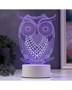 Светильник «Большой филин» LED RGB от сети 9.5×13×22 см Risalux