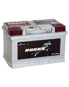 Автомобильный аккумулятор Husky 75 Ач, 6СТ-75.0 (низкая), обратная полярность