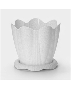 Горшок для цветов с поддоном «Эдельвейс», 5.3 л, d=24 см, h=21.8 см, мраморный Martika