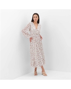 Платье женское с поясом миди, размер 42, белый Mist