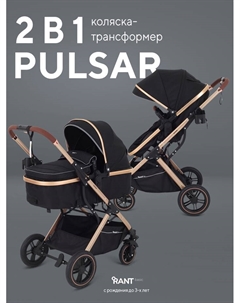 Коляска - трансформер детская basic PULSAR GOLD (2в1) RA160, черный Rant