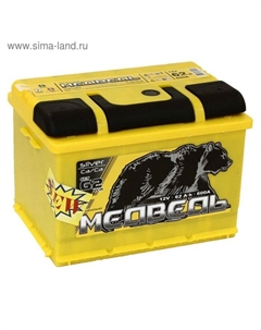 Автомобильный аккумулятор Медведь Silver Ca/Ca 62 Ач, обратная полярность, низкий