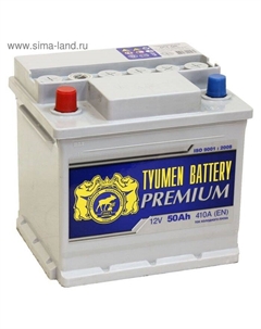 Автомобильный аккумулятор Тюмень 50 Ач 6СТ-50L Premium Tyumen battery