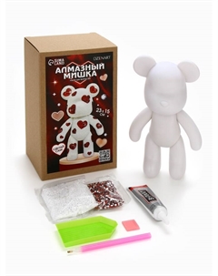 Алмазная мозаика на фигурке с полным заполнением «Медведь с сердечками» Dzenart