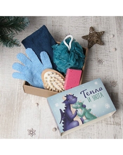 Подарочный набор "Тепла и уюта" полотенце 30х60 см и банные аксессуары(3 предм) Этель