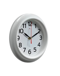 Часы настенные, интерьерные, бесшумные, d-21 см, белые Рубин