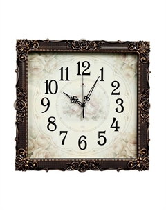 Часы настенные, интерьерные "Барака", бесшумные, 38 х 38 см, черная бронза Рубин