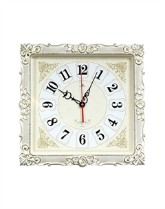 Часы настенные, интерьерные "Барака", бесшумные, 38 х 38 см, белое золото Рубин