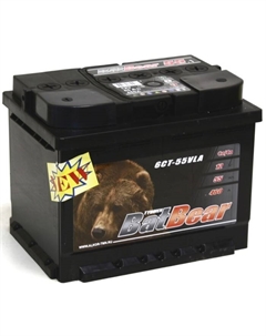Автомобильный аккумулятор Batbear 55 Ач 6СТ-55VLA Ca/Ca (куб), прямая полярность Tyumen batbear