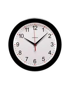 Часы настенные, серия: Классика, d=29 см, плавный ход, черный обод Troykatime