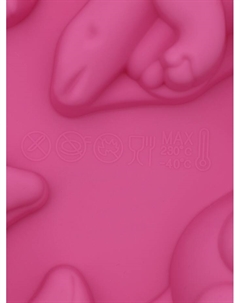 Форма для выпечки «Животные.Динозавры», силикон, 29×21 см, 6 ячеек (10.4×7.2 см), розовая Доляна