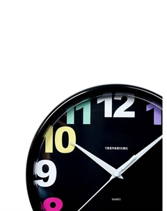 Часы настенные, серия: Детские, "Радужные цифры", d-=3 см, плавный ход, черный обод Troykatime