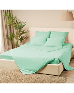 Простыня на резинке 1.5-спальная, 160×200+20 см, ментол, трикотаж Kupu-kupu