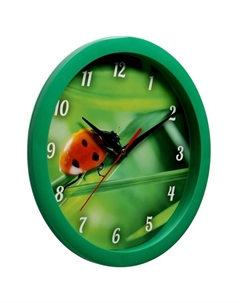 Часы настенные, d=28 см, интерьерные, «Божья коровка», бесшумные Соломон