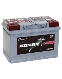Автомобильный аккумулятор Husky EFB 72 Ач, 6СТ-72.0, обратная полярность