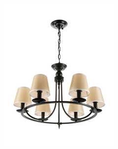 Люстра "Амалия" 6хЕ14 40Вт черный 75х75х60-67см Bayerlux