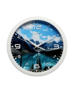 Часы настенные, d-28 см, интерьерные, "Горное озеро", бесшумные Соломон
