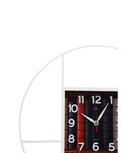 Часы настенные интерьерные "Маганса", бесшумные, d-35 см, с полками, белые Рубин