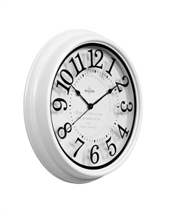 Часы настенные, интерьерные, d=31 см, бесшумные, белые Troykatime