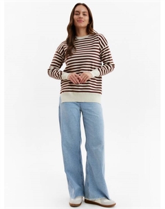 Джемпер женский, коричневый, молочный, размер 46-50 Dommod