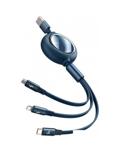 Кабель CAMLC-MJ03 USB-A - USB Type-C/microUSB/Lightning (1.2 м, синий) Baseus