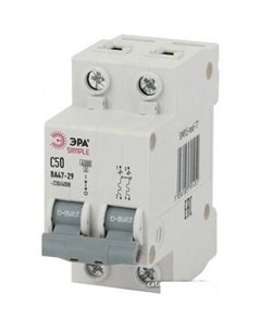 Выключатель автоматический Simple-Mod-17 ВА47-29 2P 50А 4.5кА C Б0039234 Эра