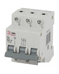 Выключатель автоматический Simple-Mod-19 ВА 47-29 3P 6А 4.5кА C Б0039236 Эра