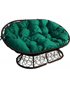 Садовый диван Мамасан 12110204 (коричневый ротанг/зеленая подушка) M-group