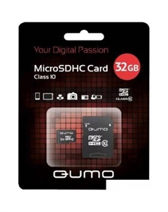 Карта памяти microSDHC QM32GMICSDHC10U3 32GB (с адаптером) Qumo
