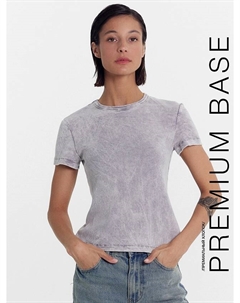 Футболка женская серая с обработкой эйсид Mark formelle