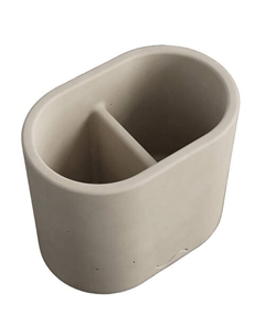 Стакан для ванной комнаты Astrid Duo для зубных щеток, бетон, кремовый матовый Musko